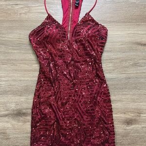 Windsor Burgundy Sequin Mini Dress
